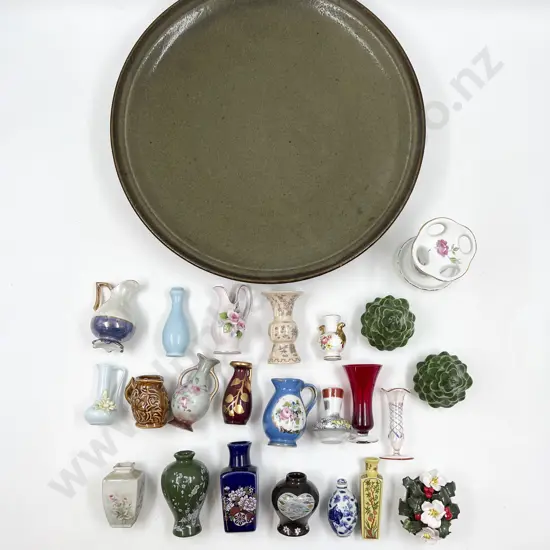 Quantity of Assorted Miniature Vases and Ornaments & Pottery Charger