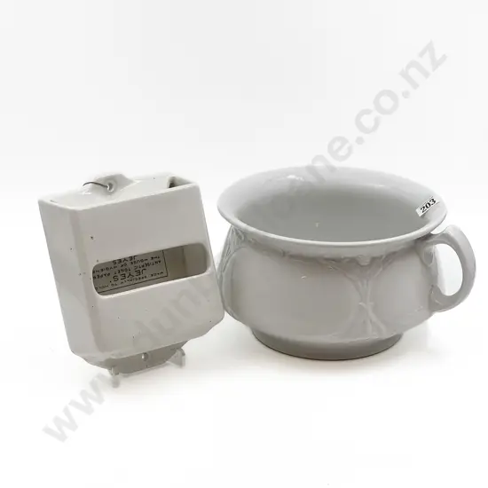 Jayes Interleafed Toilet Paper Holder Together with Ceramic Potty