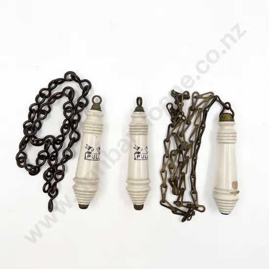 Three Vintage Ceramic Pullies