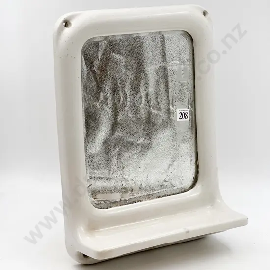 Vintage Shelfed Ceramic Bathroom Mirror