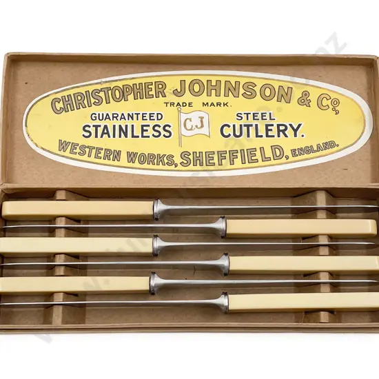 Boxed Set of Six Bone Handled Knives