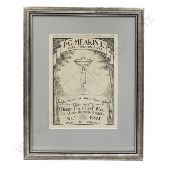 Framed Page from the Pottery Gazette and Glass Trade Review 1926