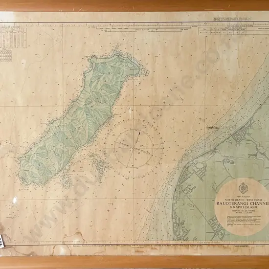 Vintage NZ Map of Rauoterangi Channel and Kapiti Island