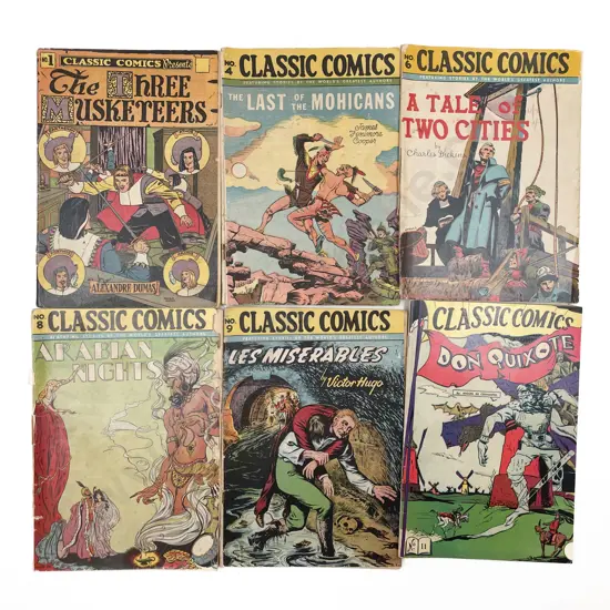 Qty Classics Comics No1 (1946) with Nos 4 6 8 9 11