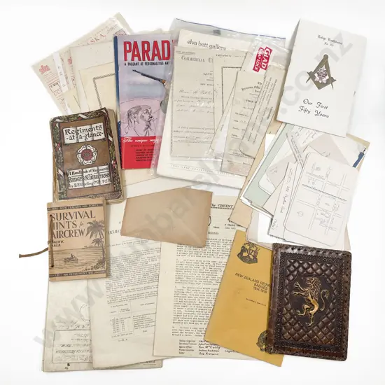 Collection Booklets Invitation Cards Invoices 1880 Will Parchments and assorted