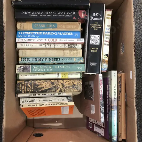 Box Quantity of Assorted Books Including NZ War Reference