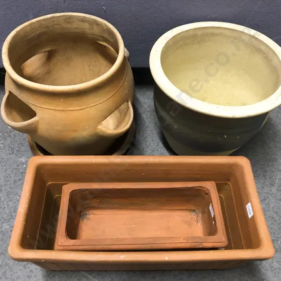 Four Assorted Garden Pots