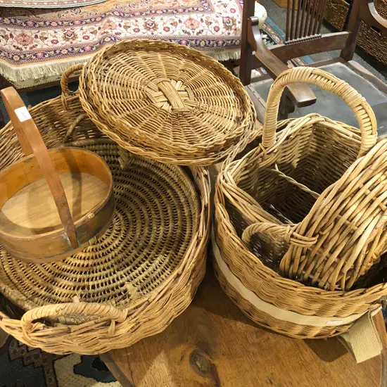 Quantity of Assorted Wicker Baskets etc
