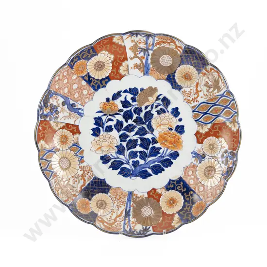 Large Meiji Period Imari Scalloped Edge Plate