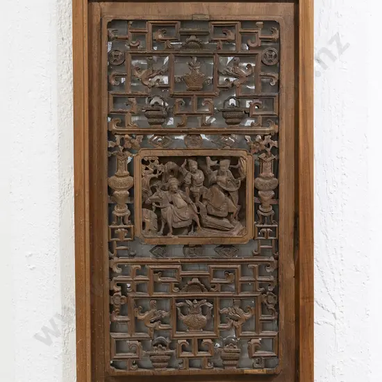 Late 19th Century Chinese Camphor Wood Wall Panel
