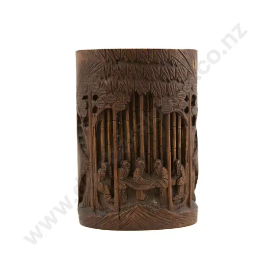 A 19th Century Chinese Bamboo Brush Pot