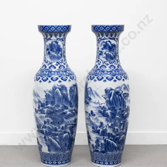 Pair of Large and Impressive Chinese Temple Vases