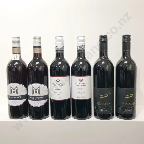 NZ Six Assorted Merlot and Merlot Blends