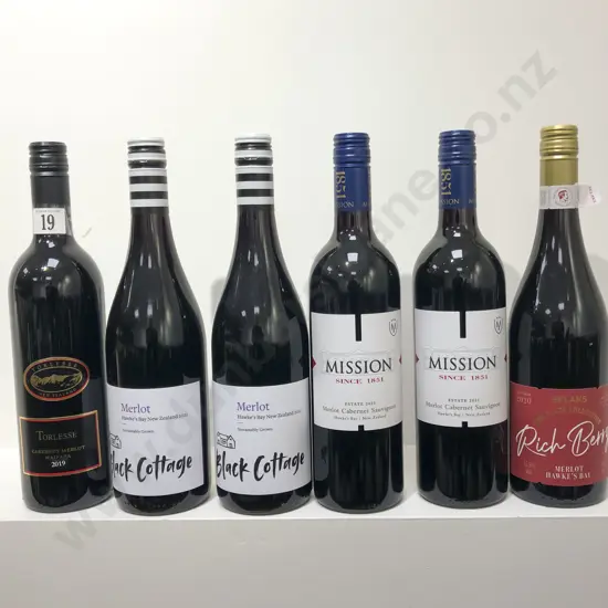 NZ Six Assorted Merlot and Merlot Blends