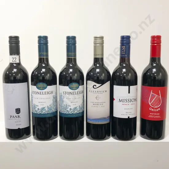 NZ Six Assorted Merlot and Merlot Blends