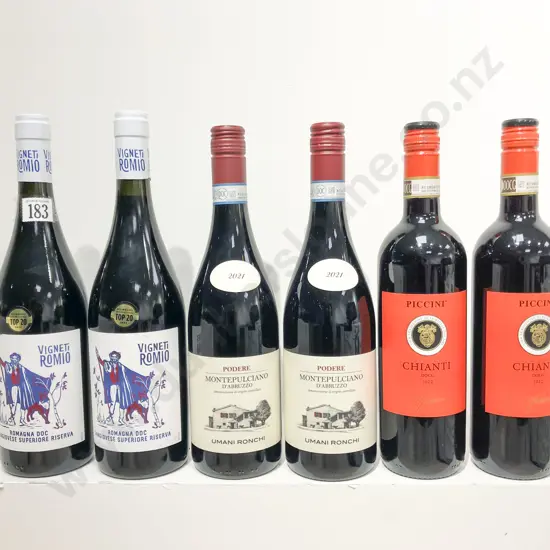 Six Assorted Italian Red Wines