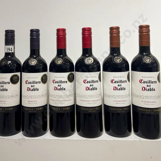 Six Assorted Chilean Red Wines