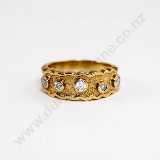9ct Five Stone Spinel Fancy Band Ring