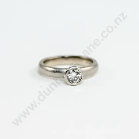 All Platinum Solitaire Diamond Ring
