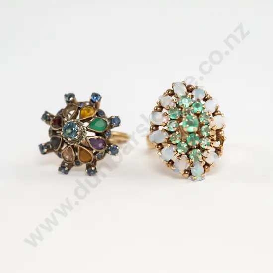 Two 9ct Princess Design Dress Rings