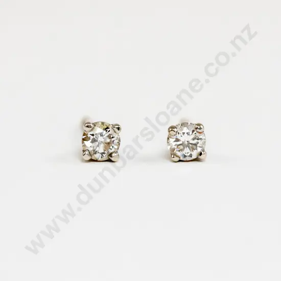 Pair 14ct White Gold Diamond Stud Earrings
