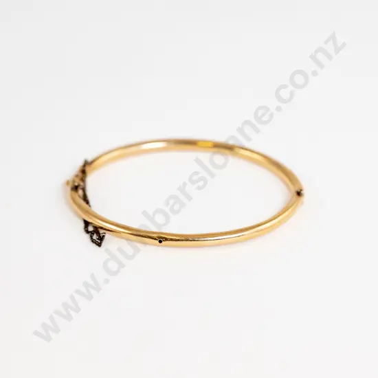 9ct Plain Thin Hollow Hinged Snap Bangle