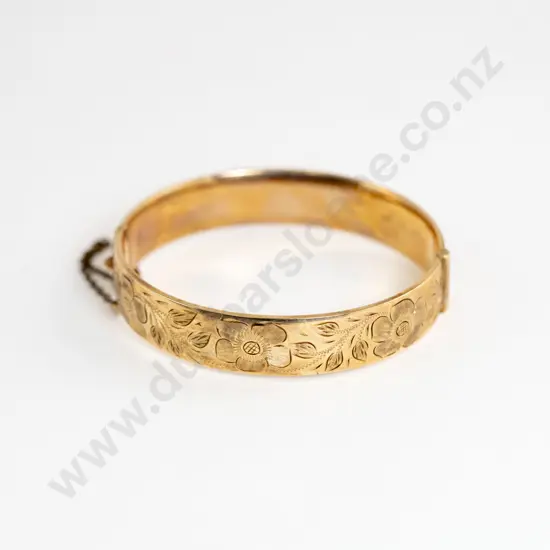 9ct Metal Core Hinged Snap Bangle