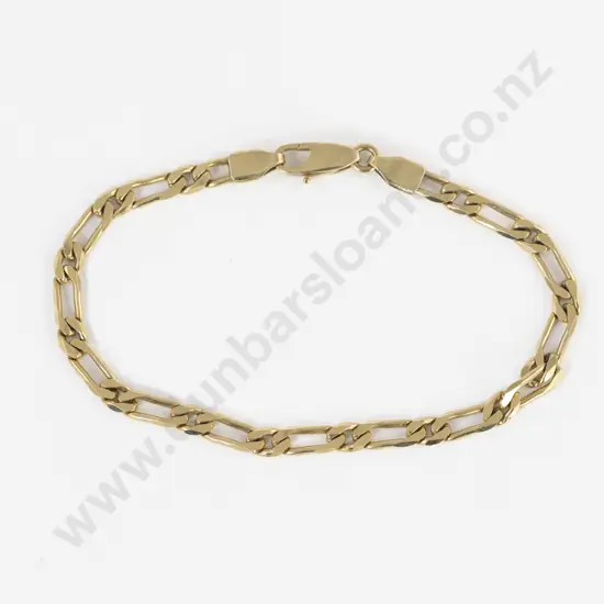 14ct Modern Flattened Curb Link Bracelet