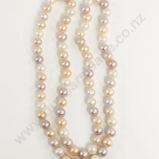 Single Strand Uniform Fresh Water Multi-Coloured Pearl Necklace