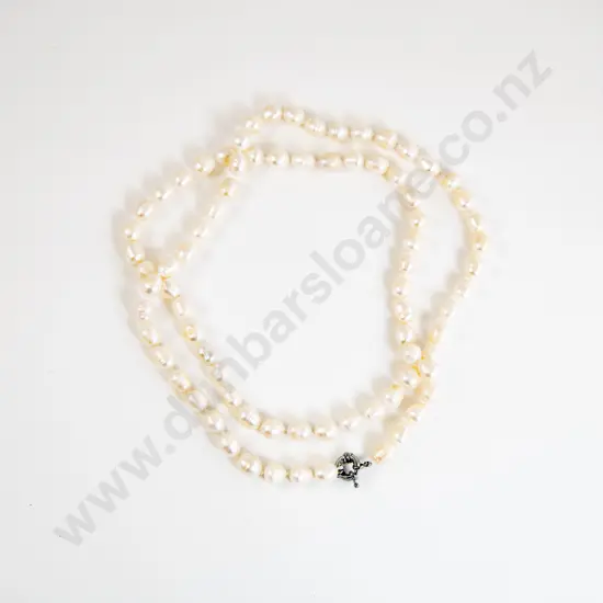 Single Strand Baroque Fresh Water Pearl Opera Length Necklace