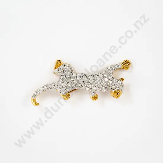 Boxed Swarovski Crystal Duchess of Windsor Style Prowling Big Cat Brooch