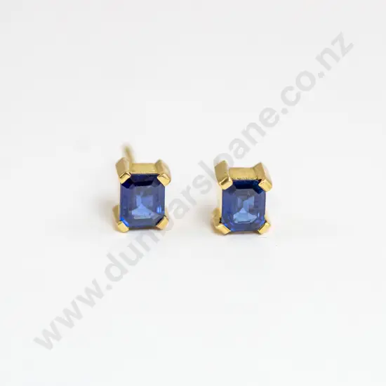 Pair 18ct Sapphire Stud Earrings