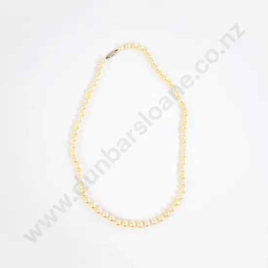 Single Strand Cultured Pearl Necklace with S/S Clasp