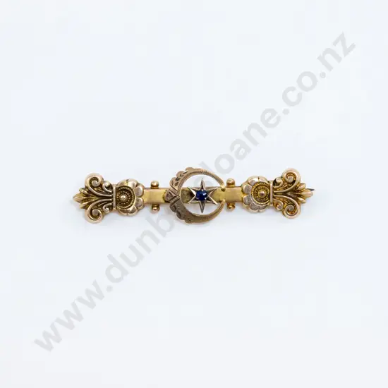9ct Edwardian Crescent Bar Brooch