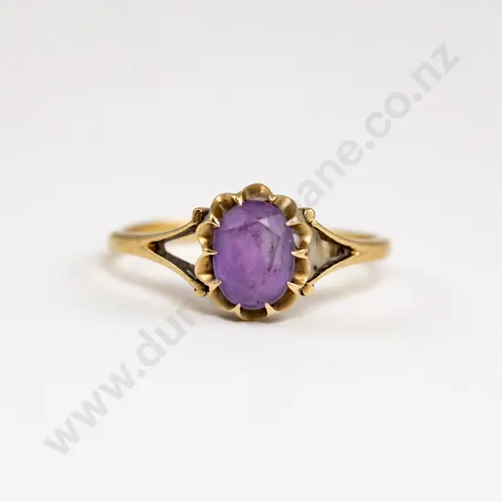 9ct Single Stone Amethyst Dress Ring
