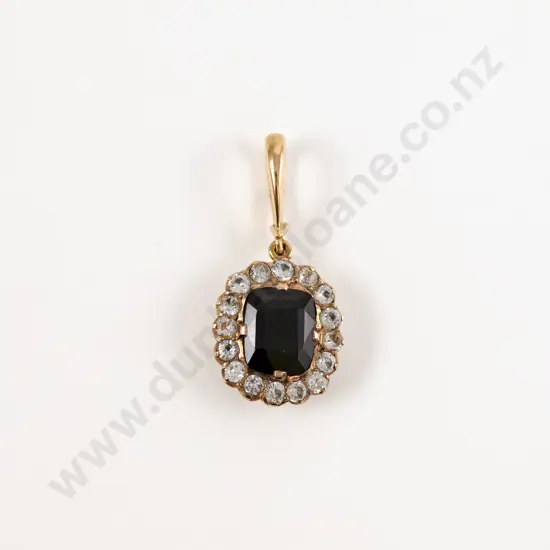 9ct Diamond Paste and Spinel Pendant