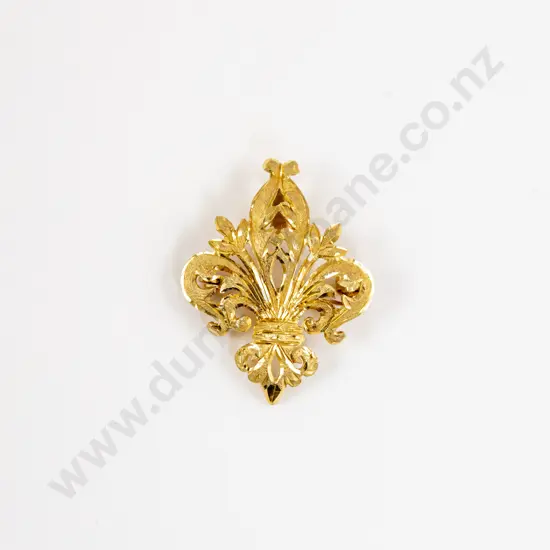 Antique 18ct Fleur de lis Brooch