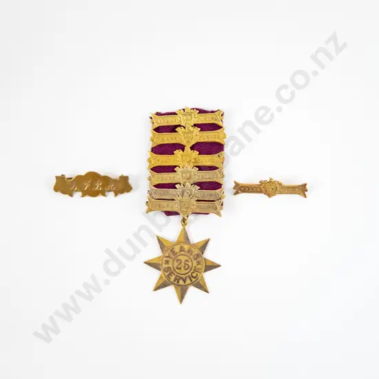 Seven 9ct and Two 15ct Service Medal and Bars