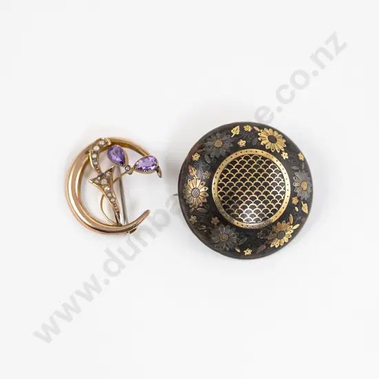 Victorian Tortoiseshell Pique Brooch