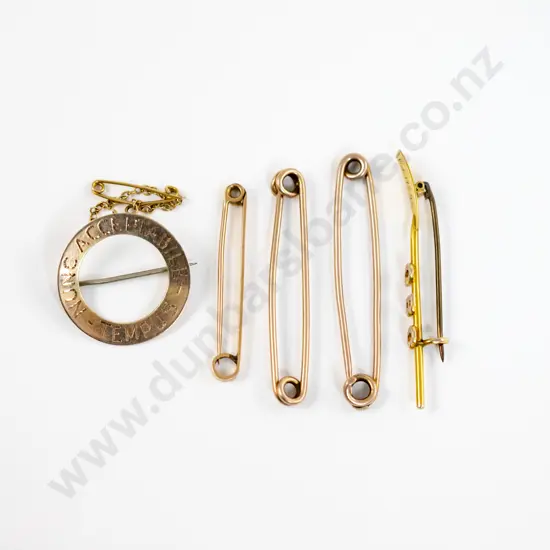 9ct Boating Club Oar Bar Brooch