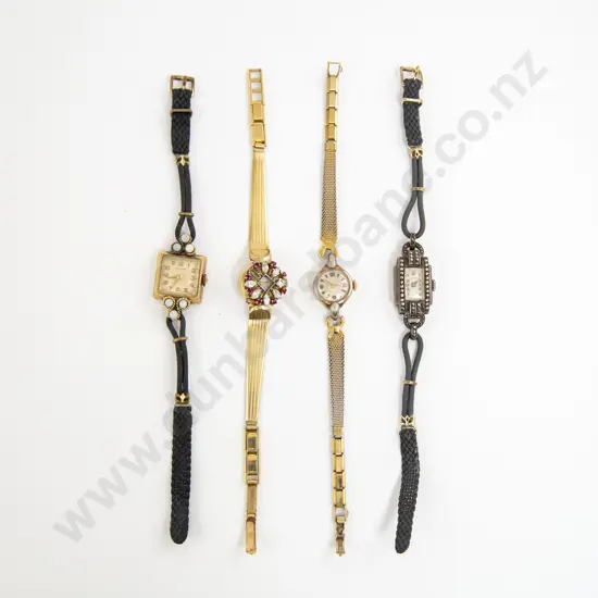 Vintage Marcasite Ladies Wrist Watch and Three Others