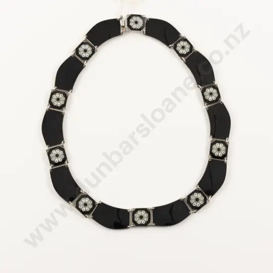 Norwegian Jeweller David Andersen .925 Silver and Enamel Necklace Collar