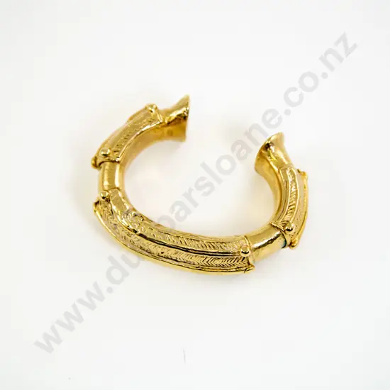 Antique Yemen Probable Gold Plated on Silver Bracelet Cuff