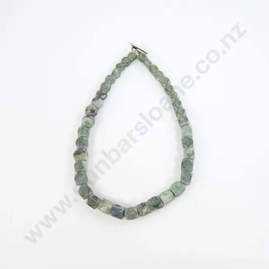 Afghanistan Single Strand Rough Jade Bead Necklace