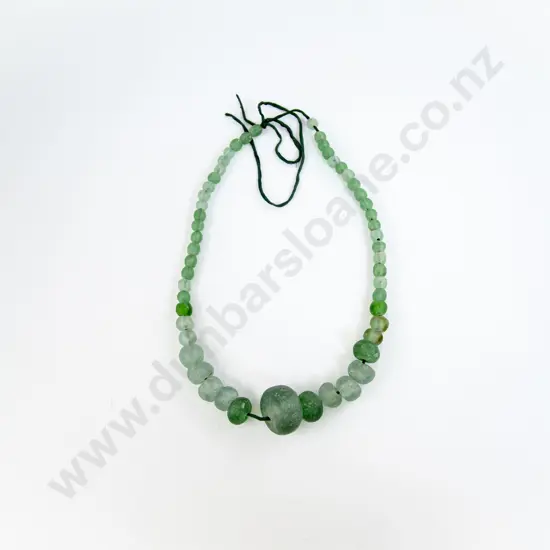 African Single Strand Graduated Glass Bead Necklace