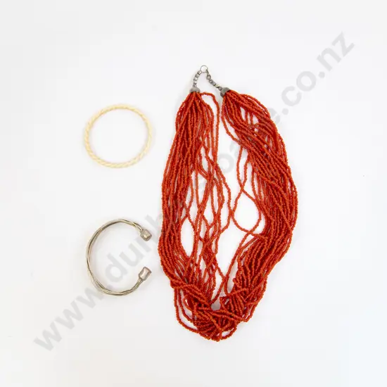 Red Coral Multi Strand Necklace