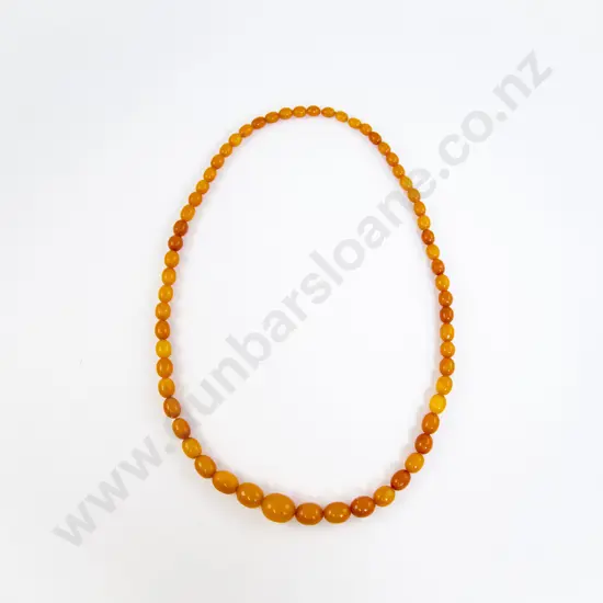 Vintage Single Strand Graduated Amber Necklace