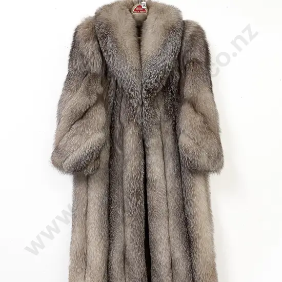 Full Length Silver Fox Fur Coat