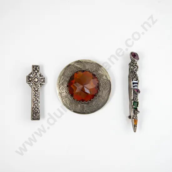 Three Various Scottish Kilt Brooches