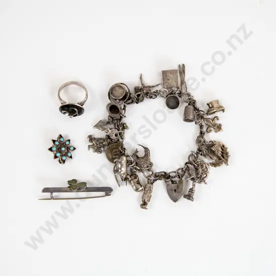 S/S Charm Bracelet with 26 Charms